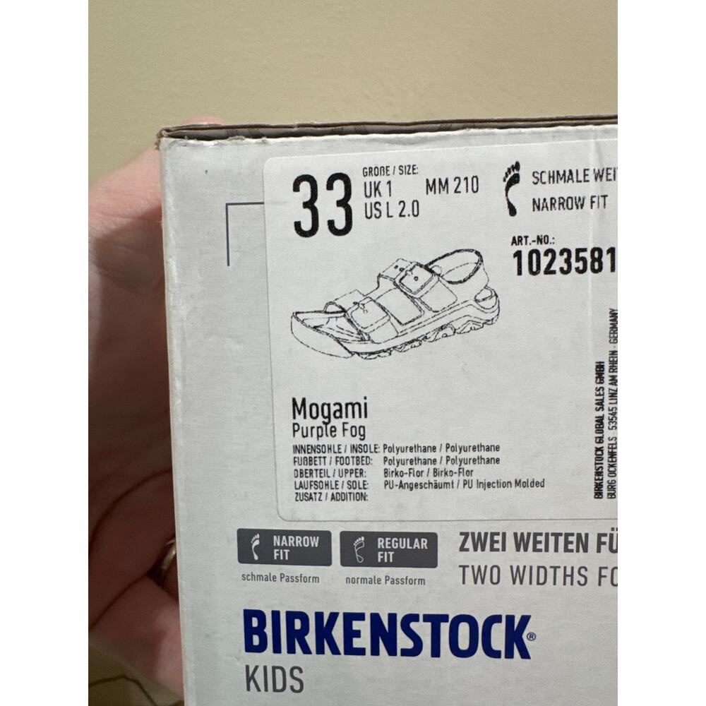 Girls Birkenstock Kids Mogami sandals in Purple Fog size 2 narrow NEW narrow - Picture 8 of 8